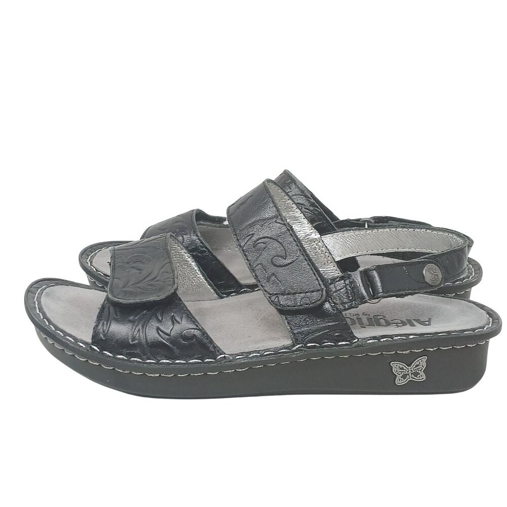 Alegria VERONA PG Lite Womens Sz 38 US 8-8.5 Black Embossed Sandals VER-691 #8 - Picture 6 of 12